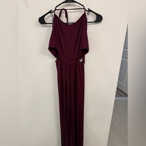 Chic Backless Burgundy Dress